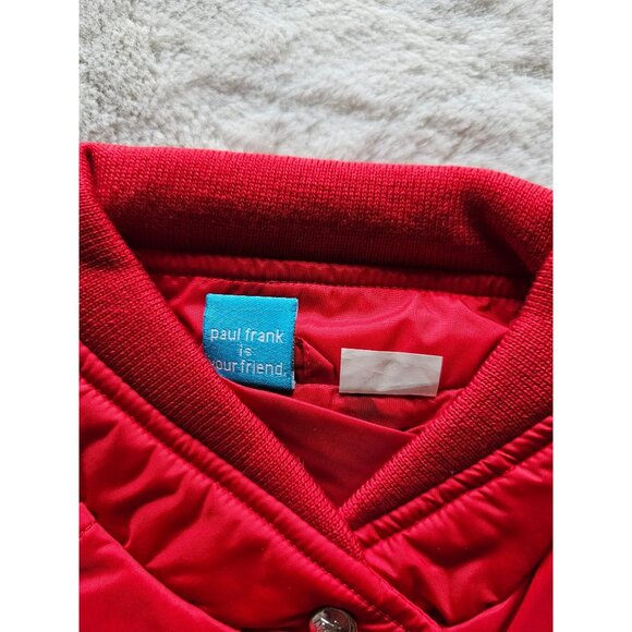 Vintage Paul Frank Womens Jacket, Moto Jacket, Winter Jacket, RARE, Red, Size XS - Picture 10 of 11